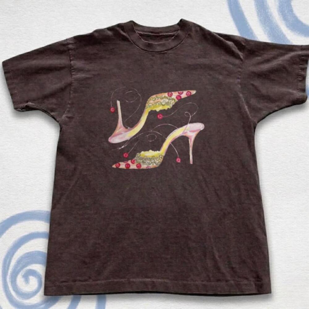 Brown High Heel Cherry Tee